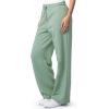 Fruit of the Loom Women’s Wide-Leg Fleece Sweatpants(Granite Green)
