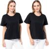 Fruit of The Loom Women’s Short Sleeve Boyfriend T-Shirt, 2 Pack(Black/Black)