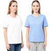 Fruit of The Loom Women’s Short Sleeve Boyfriend T-Shirt, 2 Pack(Blue/White)