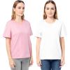 Fruit of The Loom Women’s Short Sleeve Boyfriend T-Shirt, 2 Pack(Pink/White)