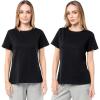 Fruit of The Loom Women’s Short Sleeve Crew Neck T-Shirt, 2 Pack(Black)