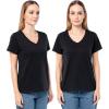 Fruit of The Loom Women’s Short Sleeve V-Neck T-Shirt, 2 Pack(Black/Black)