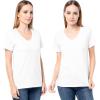 Fruit of The Loom Women’s Short Sleeve V-Neck T-Shirt, 2 Pack(White/White)