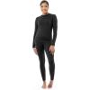 Fruit of the Loom Women’s High Neck Top and Legging Thermal Set(Black)