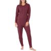 Fruit of the Loom Women’s Micro Waffle Premium Thermal Union Suit(Merlot Heather)