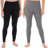 Fruit of the Loom Women’s Micro Waffle Thermal Bottom(Black/Smoke Heather – 2 Pack)