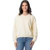Fruit of the Loom Women’s V-neck Fleece Pullover Cropped Sweatshirt(Buttercream)