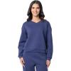 Fruit of the Loom Women’s V-neck Fleece Pullover Cropped Sweatshirt(Deep Cobalt)