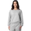 Fruit of the Loom Women’s V-neck Fleece Pullover Cropped Sweatshirt(Light Heather Grey)