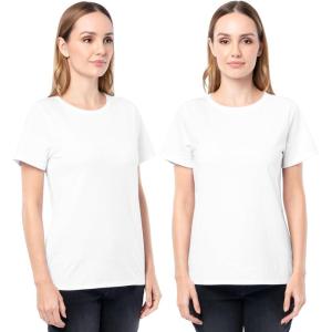 Fruit of The Loom Women’s Short Sleeve Crew Neck T-Shirt, 2 Pack(White/White)