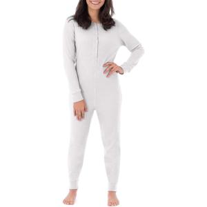 Fruit of the Loom Women’s Micro Waffle Premium Thermal Union Suit(White)
