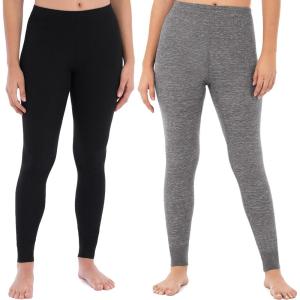 Fruit of the Loom Women’s Micro Waffle Thermal Bottom(Black/Smoke Heather)