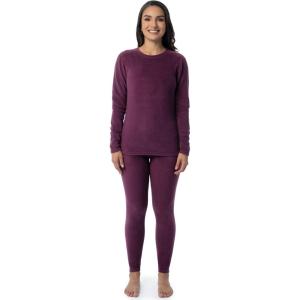 Fruit of the Loom Women’s Stretch Fleece Lined Thermal Long Johns Underwear Set(Plum)