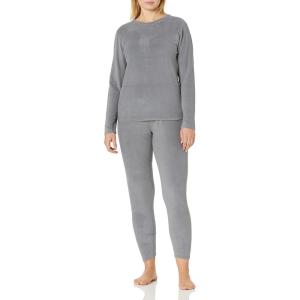 Fruit of the Loom Women’s Stretch Fleece Lined Thermal Long Johns Underwear Set(Slate Grey)