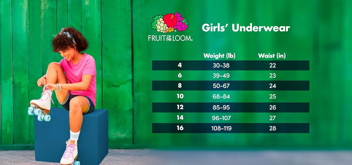 image:imageFruit of the Loom Girls Breathable UnderwearBrief 6 Pack SolidsSwirl