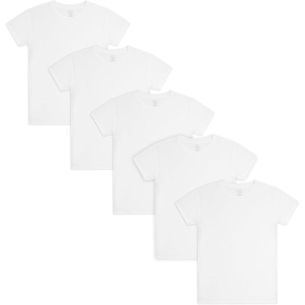 image:imageFruit of The Loom Boys Eversoft Cotton Undershirts T Shirts amp Tank TopsT Shirt Boys 5 Pack White