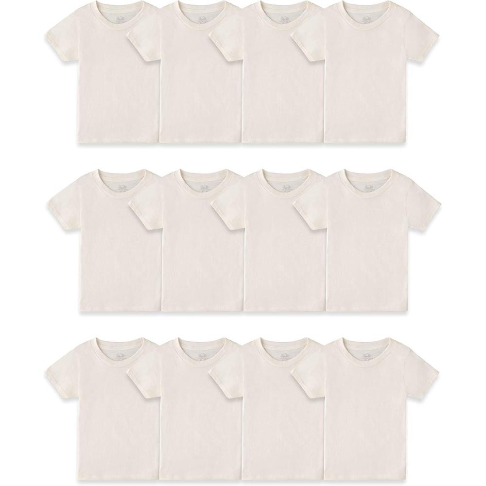 image:imageFruit of The Loom Boys Eversoft Cotton Undershirts T Shirts amp Tank TopsT Shirt Toddler 12 Pack Natural Cotton