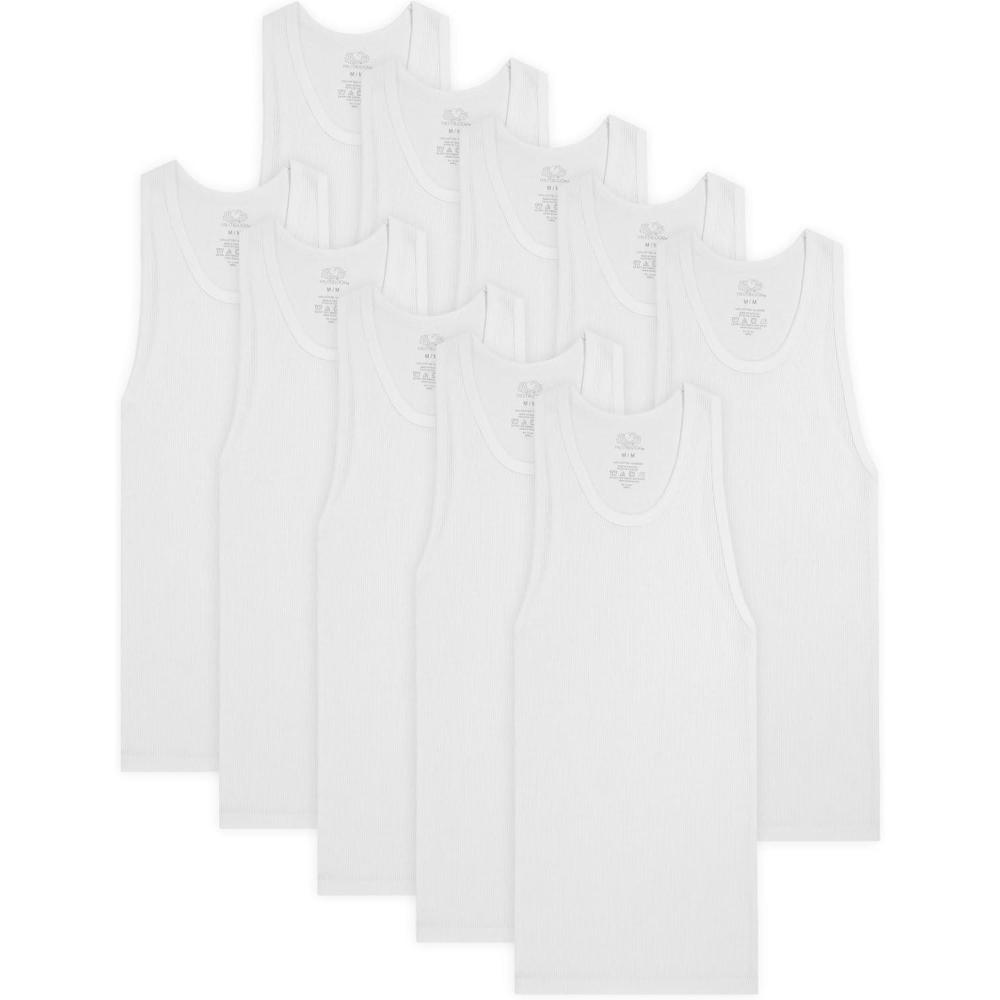 image:imageFruit of The Loom Boys Eversoft Cotton Undershirts T Shirts amp Tank TopsTank Boys 10 Pack White