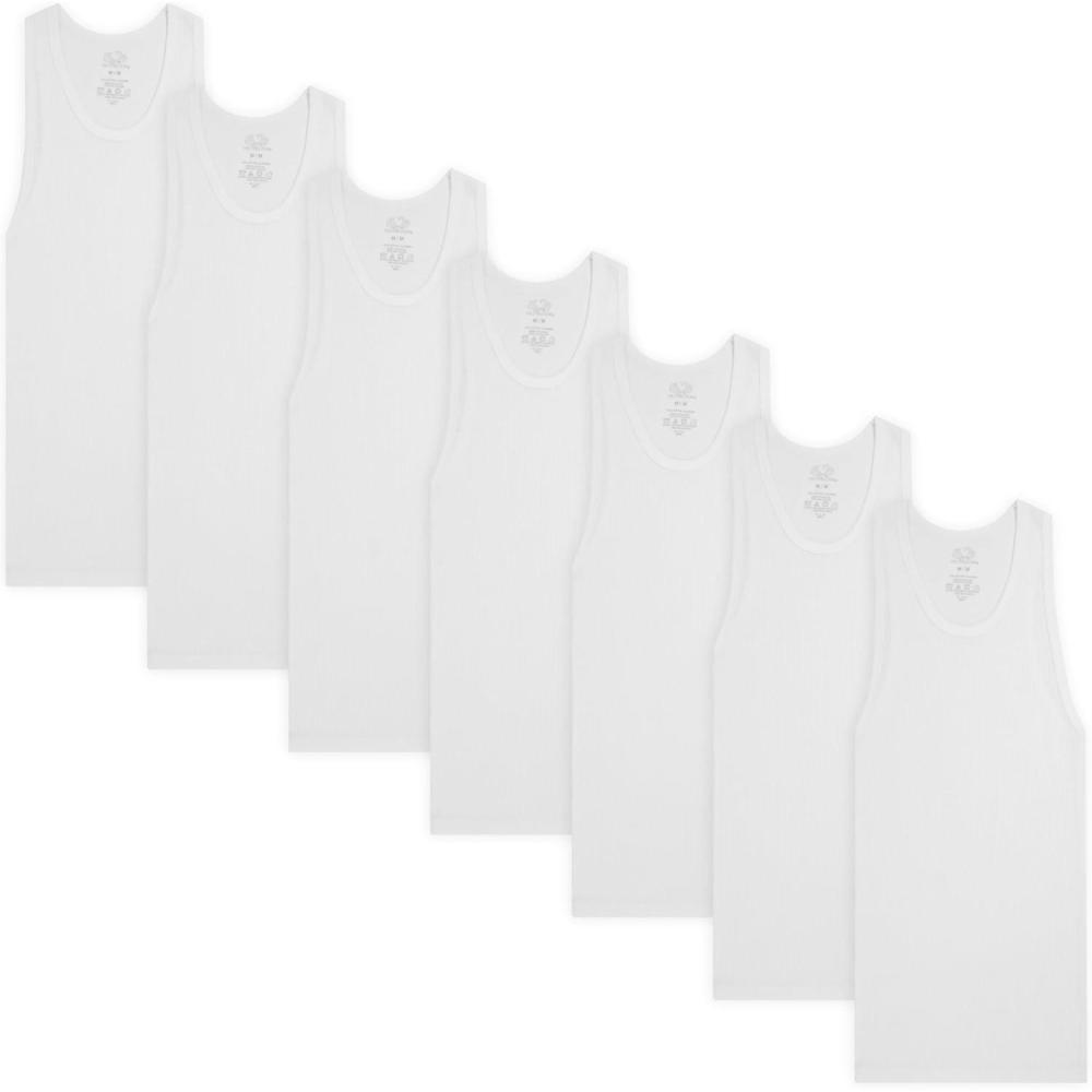 image:imageFruit of The Loom Boys Eversoft Cotton Undershirts T Shirts amp Tank TopsTank Boys 7 Pack White