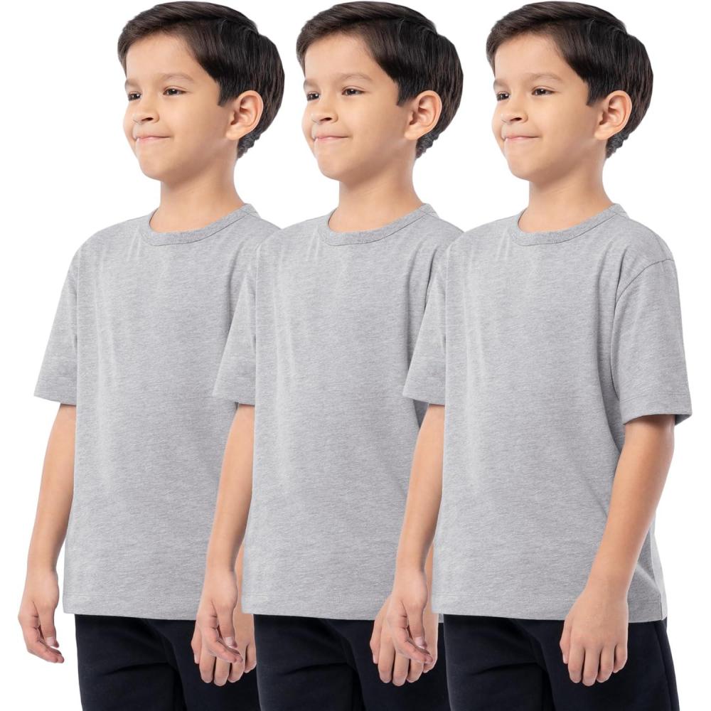 image:imageFruit of the Loom Boys Short Sleeve Cotton Crewneck TShirts 3 PackHeather GreyHeather GreyHeather Grey