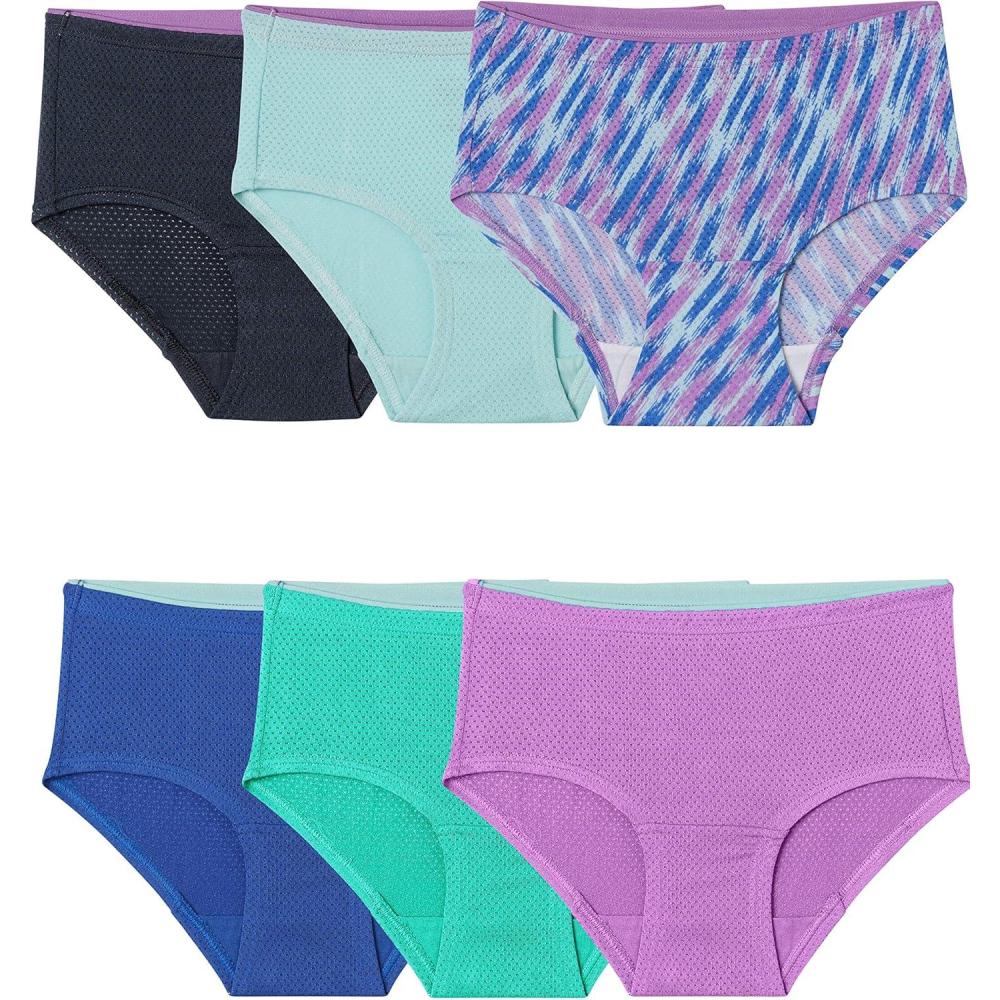 image:imageFruit of the Loom Girls Breathable UnderwearBrief 6 Pack Assorted Pack 1
