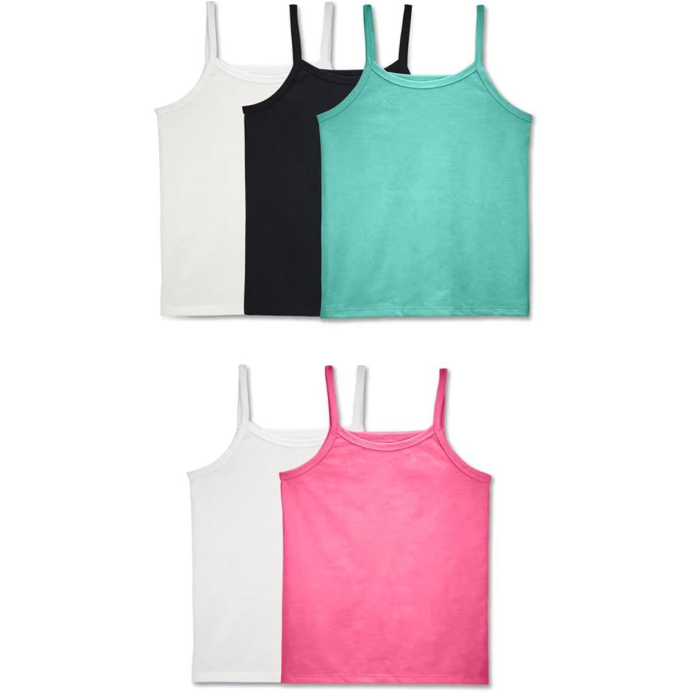 image:imageFruit of the Loom Girls Undershirts Camis amp TanksCami 5 Pack Pink Assorted