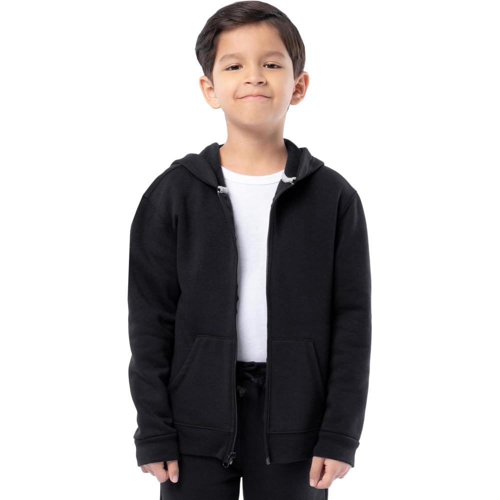 image:imageFruit of the Loom Kids Fleece Full Zip Hoodie SweatshirtBlack