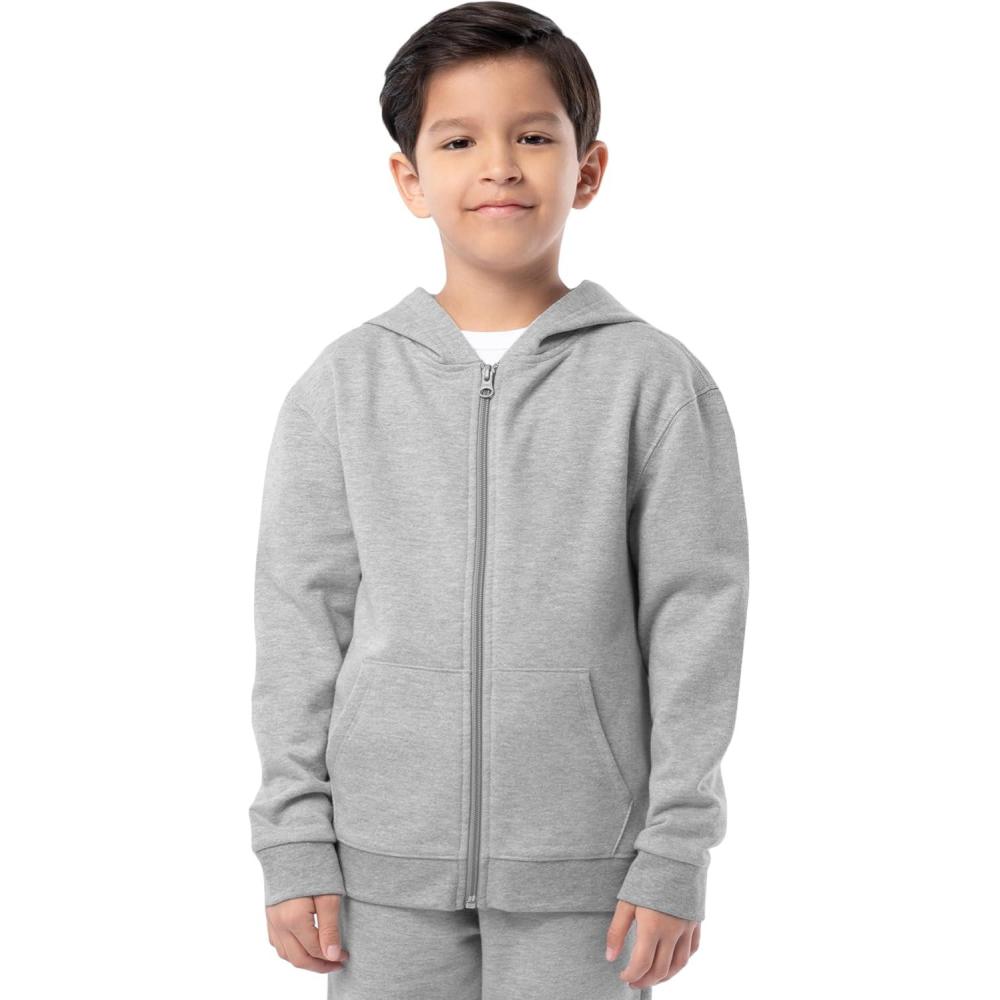 image:imageFruit of the Loom Kids Fleece Full Zip Hoodie SweatshirtLight Grey Heather
