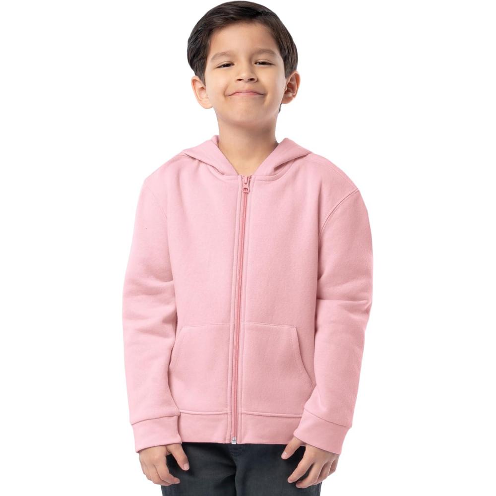 image:imageFruit of the Loom Kids Fleece Full Zip Hoodie SweatshirtPink Nectar