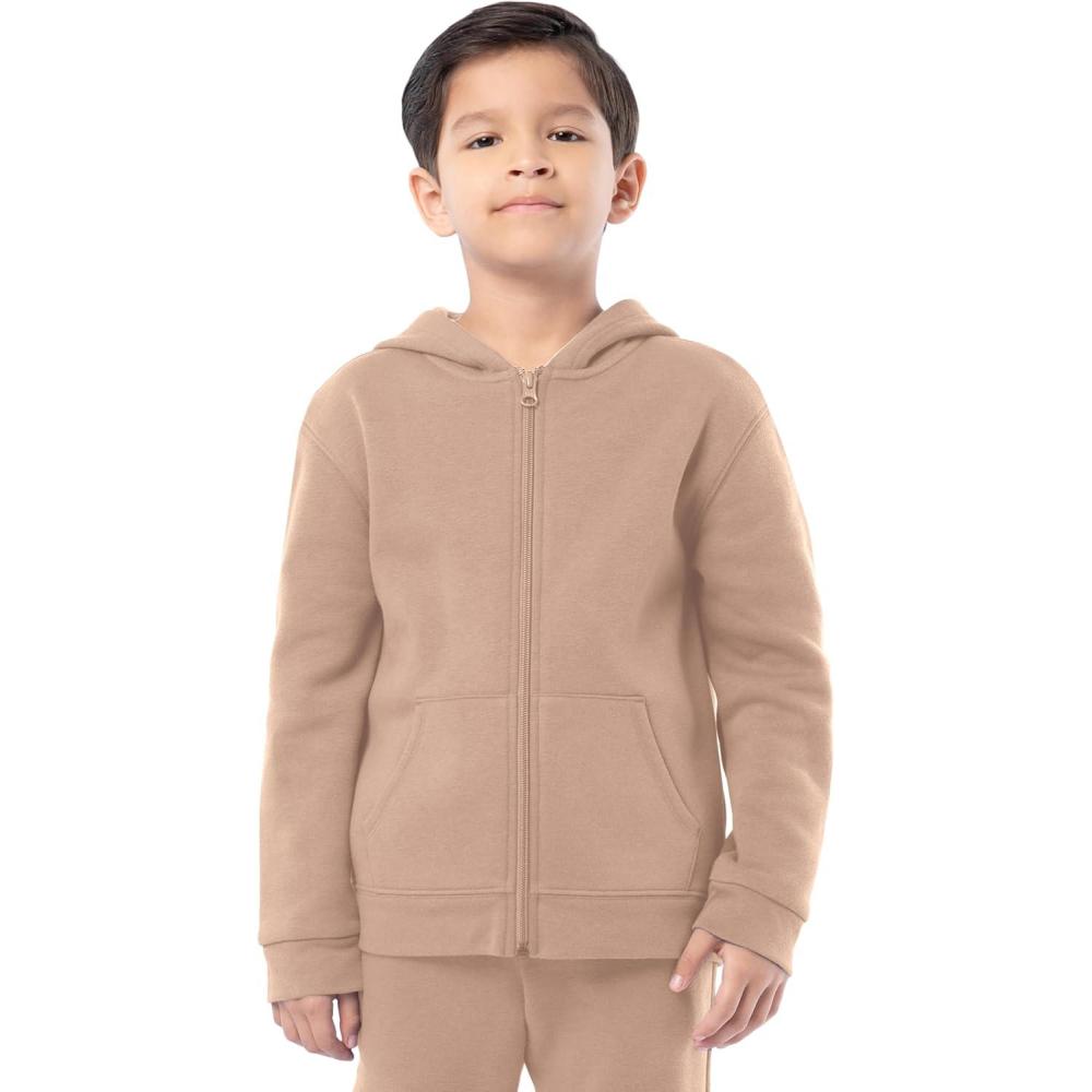 image:imageFruit of the Loom Kids Fleece Full Zip Hoodie SweatshirtStucco