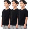 Fruit of the Loom Boys Short Sleeve Cotton Crewneck T-Shirts, 3 Pack(Black/Black/Black)