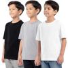 Fruit of the Loom Boys Short Sleeve Cotton Crewneck T-Shirts, 3 Pack(Black/Heather Grey/White)
