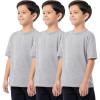 Fruit of the Loom Boys Short Sleeve Cotton Crewneck T-Shirts, 3 Pack(Heather Grey/Heather Grey/Heather Grey)