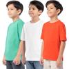 Fruit of the Loom Boys Short Sleeve Cotton Crewneck T-Shirts, 3 Pack(White/Red/Green)