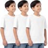 Fruit of the Loom Boys Short Sleeve Cotton Crewneck T-Shirts, 3 Pack(White/White/White)