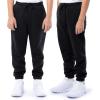 Fruit of the Loom Unisex Kids Fleece Jogger Sweatpant, 2 Pack(Black/Black)