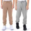 Fruit of the Loom Unisex Kids Fleece Jogger Sweatpant, 2 Pack(Heather Grey/Stucco)