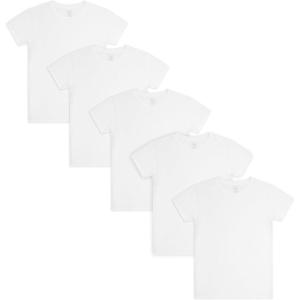 Fruit of The Loom Boys’ Eversoft Cotton Undershirts, T Shirts & Tank Tops(T Shirt – Boys – 5 Pack – White)