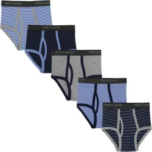 Fruit of the Loom Boys’ Tag Free Cotton Briefs Underwear (Assorted Colors)(Stripes and Solids)