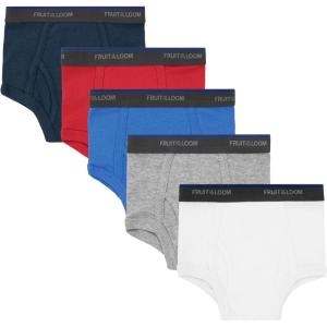 Fruit of the Loom Boys’ Tag Free Cotton Briefs Underwear (Assorted Colors)(Toddler – 5 Pack – Assorted Color)