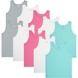 Fruit of the Loom Girls Undershirts (Camis & Tanks)(Toddler Tank – 10 Pack – Assorted)