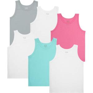 Fruit of the Loom Girls Undershirts (Camis & Tanks)(Toddler Tank – 6 Pack – Assorted)