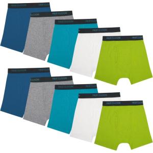 Fruit of the Loom boys And Toddler Boxer Briefs, Tag Free & Breathable Underwear, Assorted Color Multipacks(10 Pack – Assorted Colors)