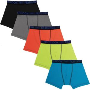 Fruit of the Loom boys And Toddler Boxer Briefs, Tag Free & Breathable Underwear, Assorted Color Multipacks(5 Pack – Breathable Micro Mesh)