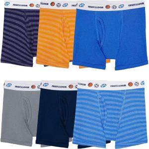Fruit of the Loom boys And Toddler Boxer Briefs, Tag Free & Breathable Underwear, Assorted Color Multipacks(6 Pack – Assorted Colors)