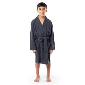 Fruit of the Loom Boy’s Classic Waffle Robe, Time Square Navy, 6/7(Monument Grey)