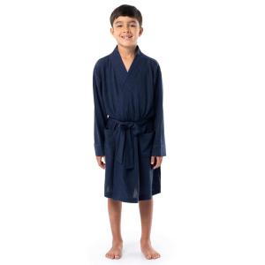 Fruit of the Loom Boy’s Classic Waffle Robe, Time Square Navy, 6/7(Time Square Navy)
