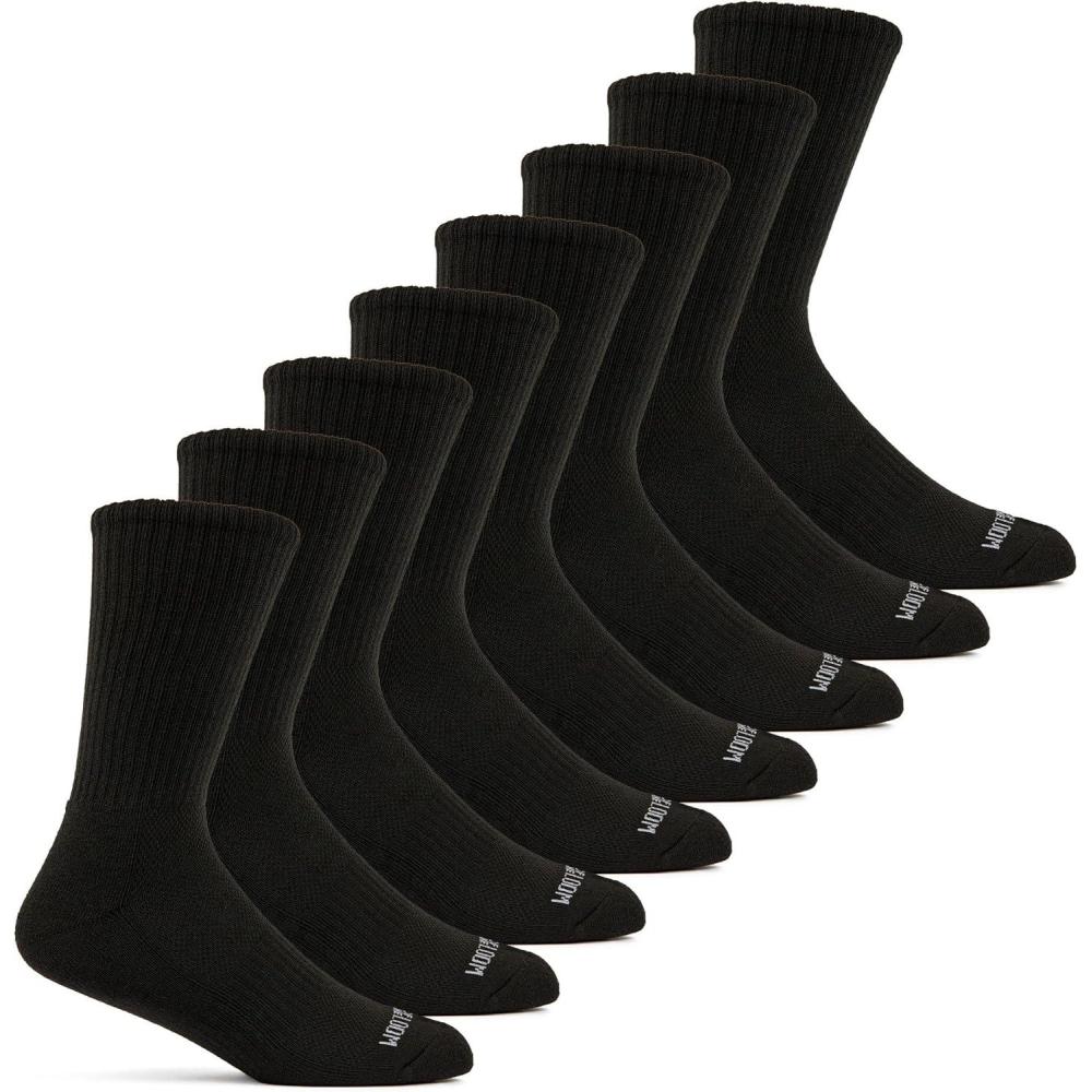 image:imageFruit of the Loom Mens Coolzone Socks Breathable with Half Cushion MultiPacksCrew 8 Pack Black