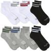 Fruit of the Loom Mens Coolzone Socks, Breathable with Half Cushion (Multi-Packs)(Ankle – 8 Pack – Varsity Stripe)