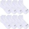 Fruit of the Loom Mens Coolzone Socks, Breathable with Half Cushion (Multi-Packs)(Ankle – 8 Pack – White)